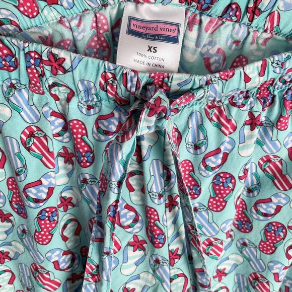 Vinyard Vines Beach Pajama Lounge Pants Size XS Blue Red Holiday Flip Flops PJ - Picture 4 of 16